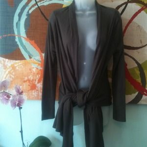 Grey brown long cardigan