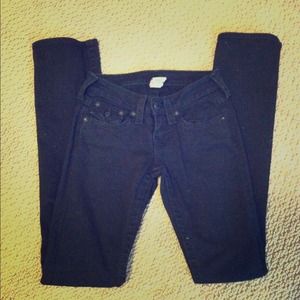 True Religion Jeans, black skinny leg size 25