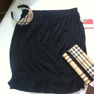 Adorable cotton strapless top with drawstring NWT