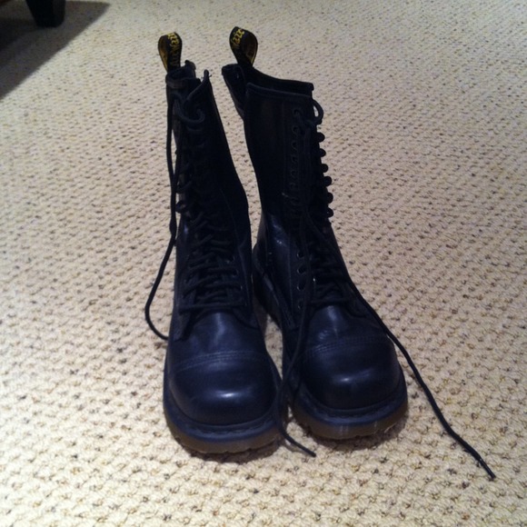 Black tall lace up Dr. Martins