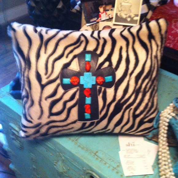 Zebra cowhide rug & pillow