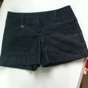 Shorts. NWOT. Dark navy shimmer denim-like shorts.