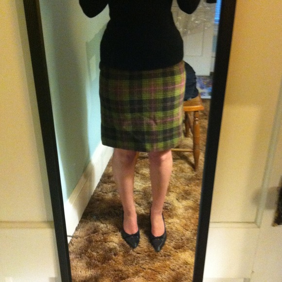 Boden plaid wool pencil skirt