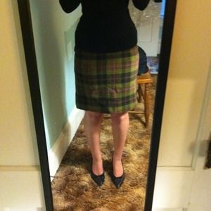 Boden plaid wool pencil skirt