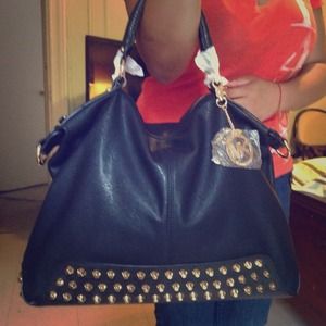 Black Mk studded black handbag!