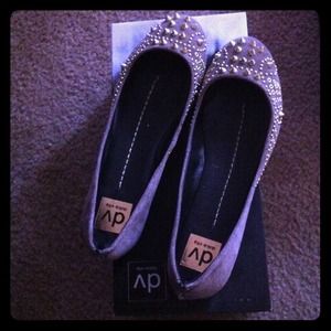 NIB - Dolce Vita grey suede studded flat