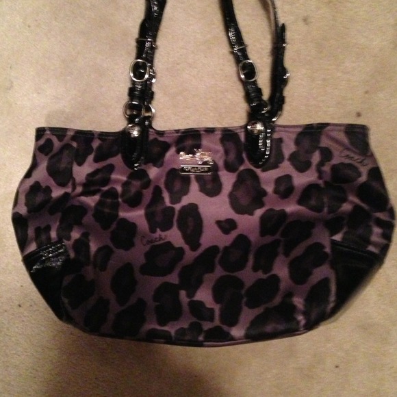 Satin Cheetah Coach bag
