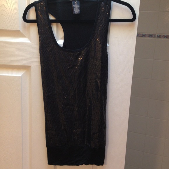 Black sequin tank