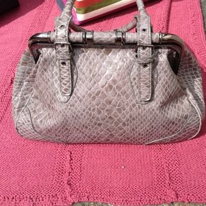 Handbag faux grey snakeskin