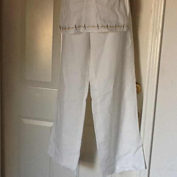 😷SALE😷100% White linen trousers suit now $15 - Picture 2 of 4