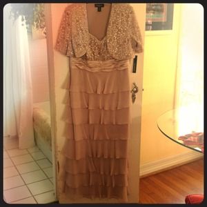 2 pc formal dress and jacket in blush