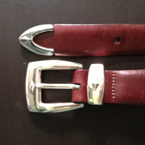 Brighton 36" Brown w/ Silver Accents Leather Belt - Picture 1 of 4