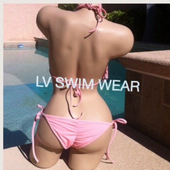 pink tassel scrunch butt Fringe bikini pucker - Picture 2 of 2