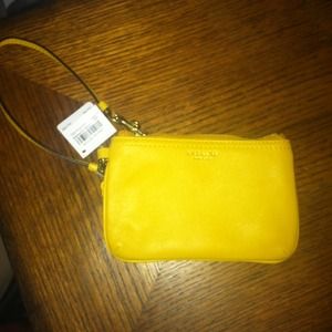 Yellow coach wristlet-new!
