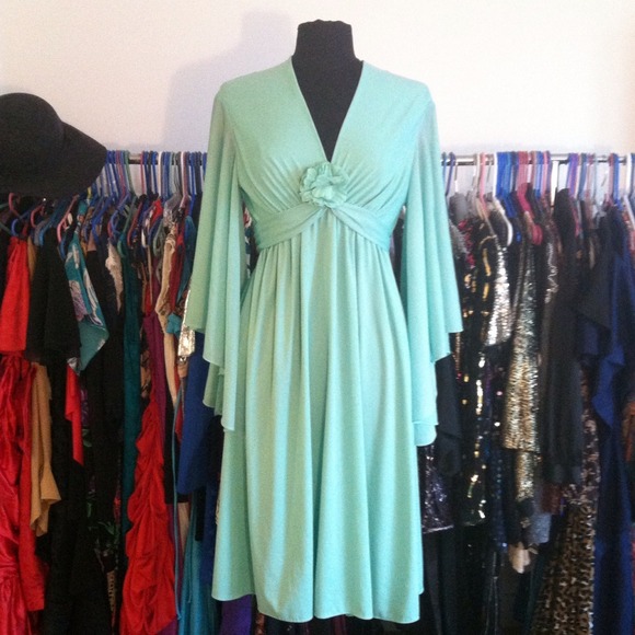 SOLD Vintage Mint Green Angel Wing Dress