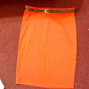 **Reduced**High waist pencil skirt with black belt