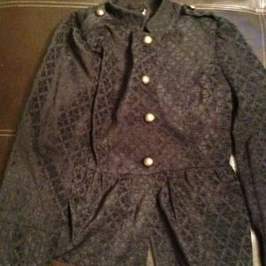 Black blazer with gold buttons