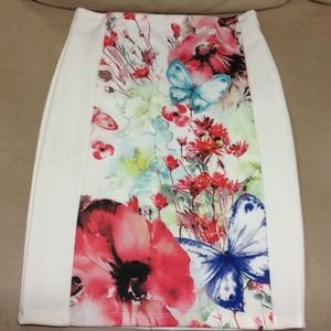 Flower pencil skirt