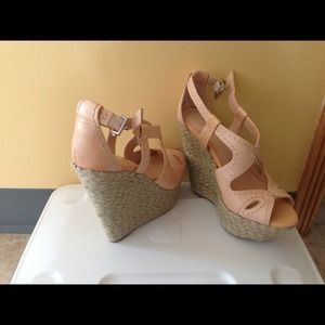 ***HOLD*****Jessica Simpson Tan Wedge Sandals