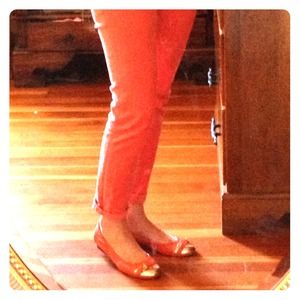 Hot Cole Haan casual flats in Orange and Gold.
