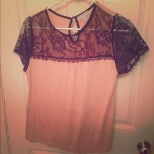 Traded Pink and Black Lace Blouse🎀