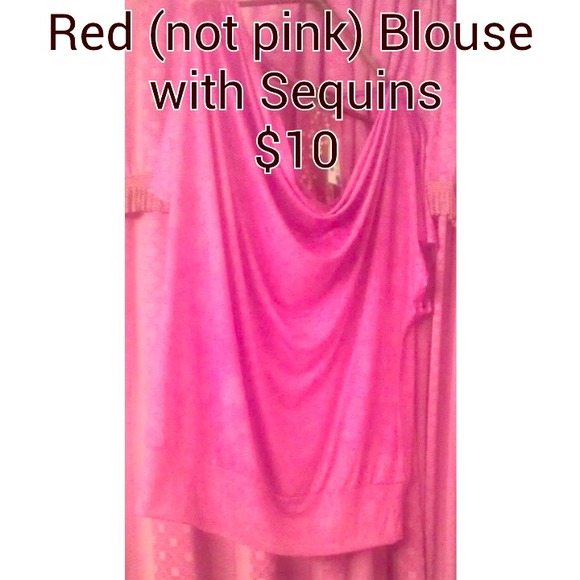 Red blouse with sequins