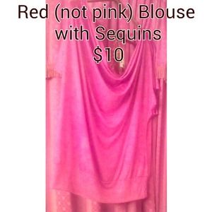Red blouse with sequins