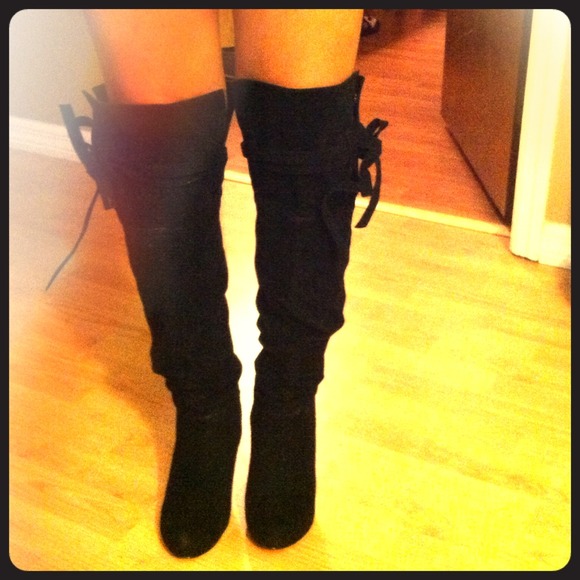New knee length suede boots!