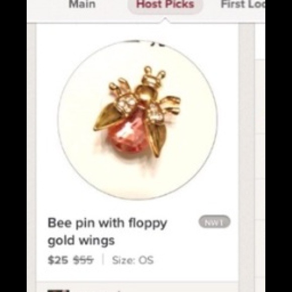 🎉👍HOST PICK🎉👍Bee pin with floppy gold wings