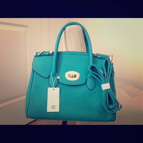 High Quality Blue Leather Tote!