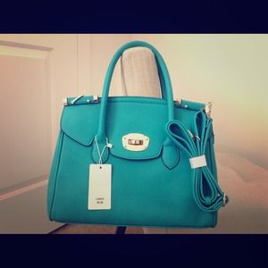 High Quality Blue Leather Tote!