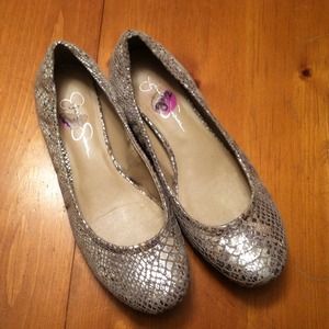 Jessica Simpson Angelique Metallic Flats-Size 8.5