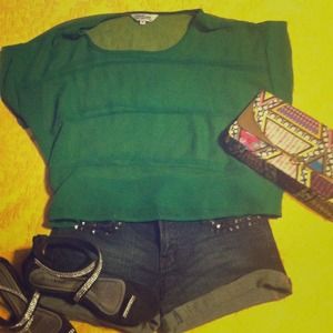 ❌SOLD❌💚Sheer cropped top💚
