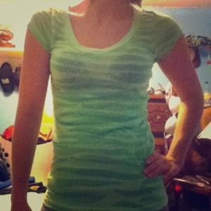 Neon green zebra print top