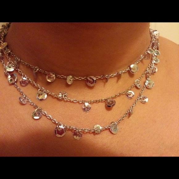 Silver & sequin necklace