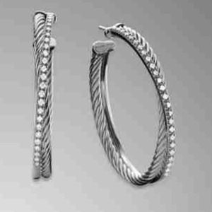 David Yurman cable wrap & diamond earrings