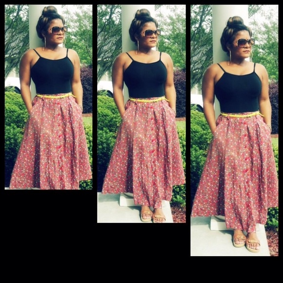 ❌SOLD❌Button Front Maxi Skirt