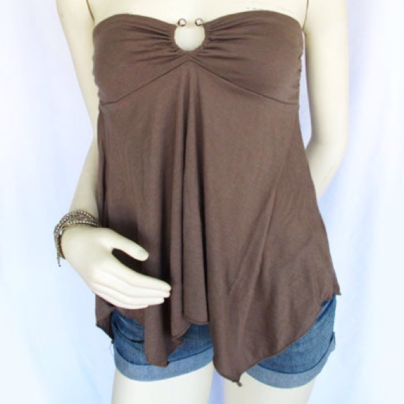 Sexy Tube Top with Rhinestone Accessory Detail