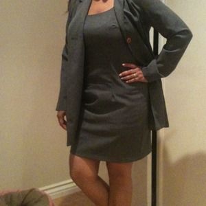 Ladies, sheath dress and long overcoat set