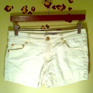 Cream & Gold Underlined Shorts
