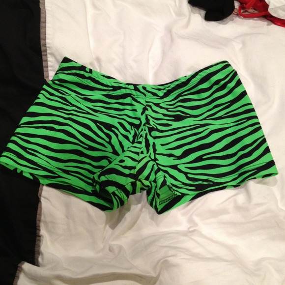 Green and Black Zebra Shorts