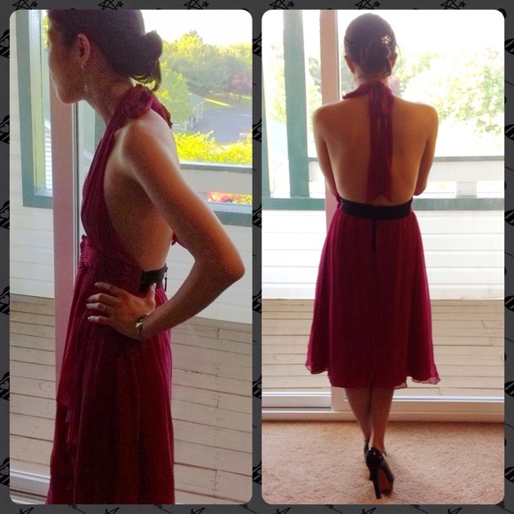 NWT Alice + Olivia Mariska Tie Waist Halter Dress! - Picture 2 of 2