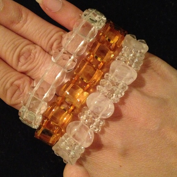 Assorted natural stone stretch bracelets. - Picture 3 of 4