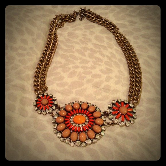 J.crew Coral & Peach Necklace