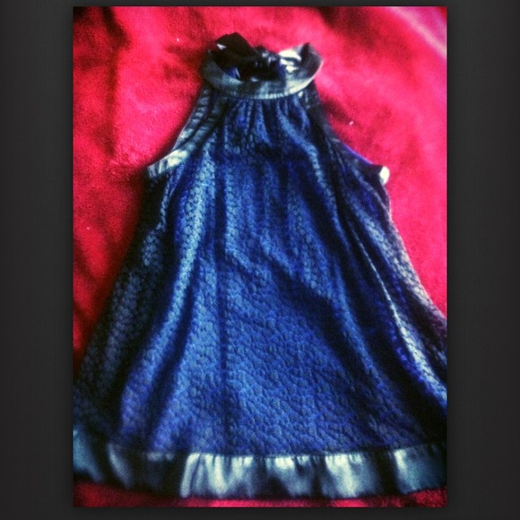 Black and Royal blue Lace babydoll halter