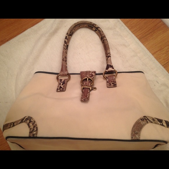 Burberry Handbag w/ Snakeskin trimming.