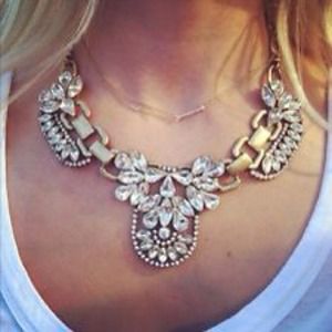 J Crew crystal cluster necklace and arrow necklace