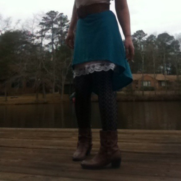 Teal cotton skirt