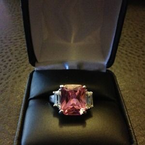 Pink sterling silver ring