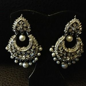 Sterling silver CZ's chandelier earrings